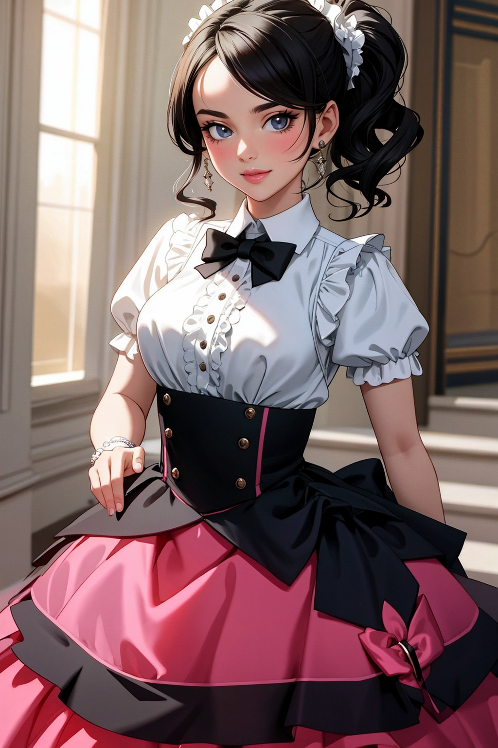 12993-487680998-((Masterpiece, best quality)), _ballgown,edgPreppy, a woman in a ([set of edgPreppy clothes,blazer_ballgown,ribbons,frills]__0.5.png